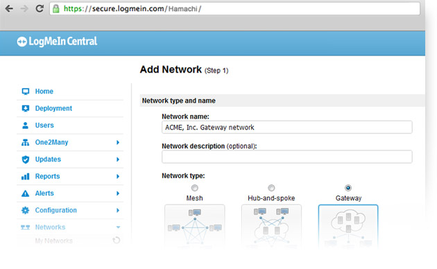 Gateway Access - Provide user access from a centralized gateway